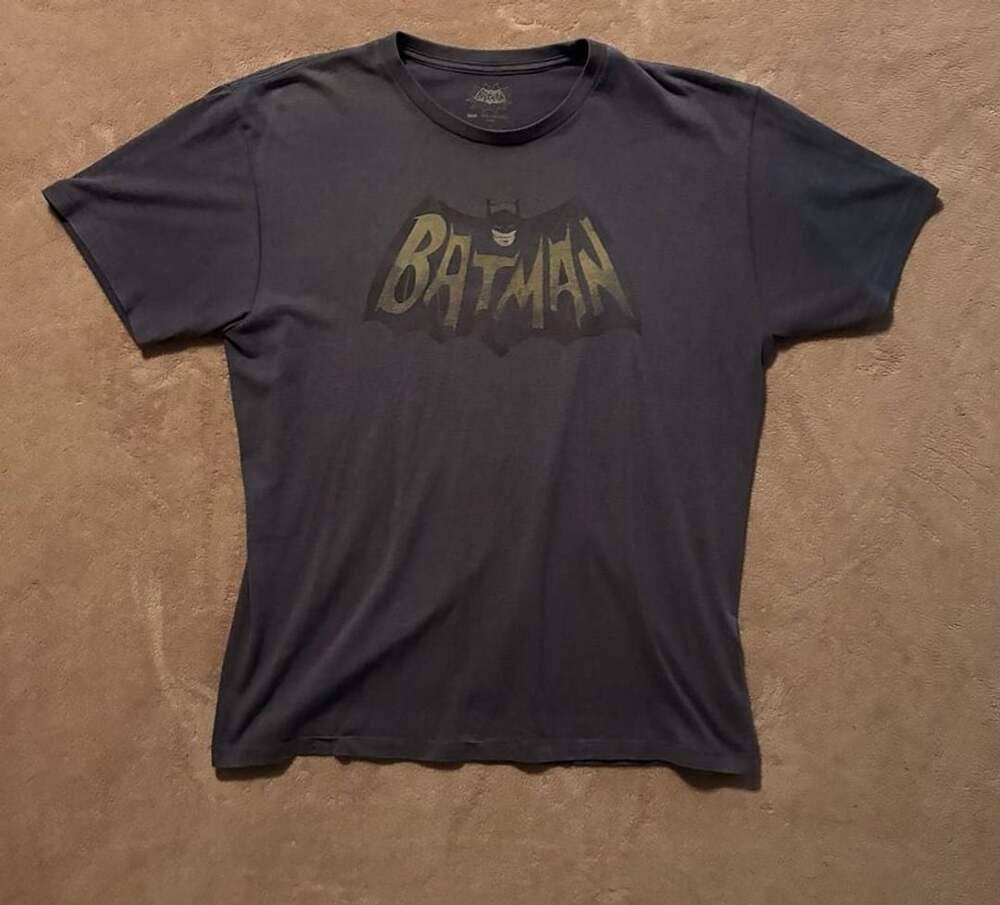 Vintage Batman DC Comics Logo Graphic T-Shirt Charcoal Gray Size L